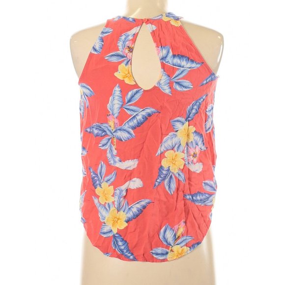 Old Navy Sleeveless Blouse in Pink Tropical Print Size XS - Picture 3 of 10